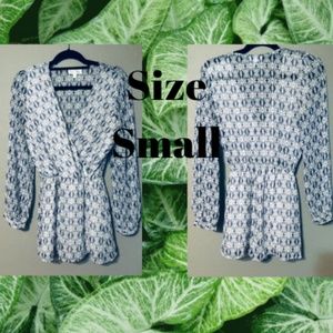 Blue & White Long Sleeve Romper